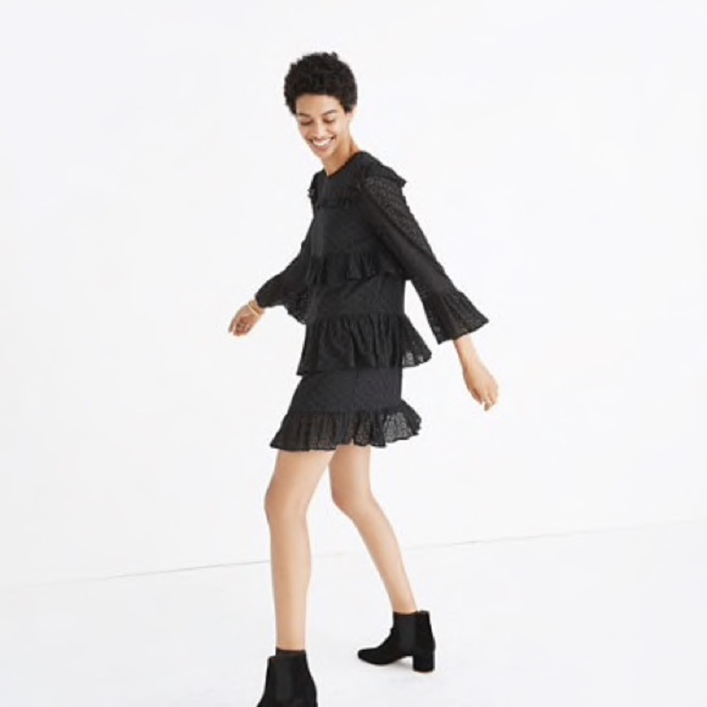 Madewell Black Eyelet Dress